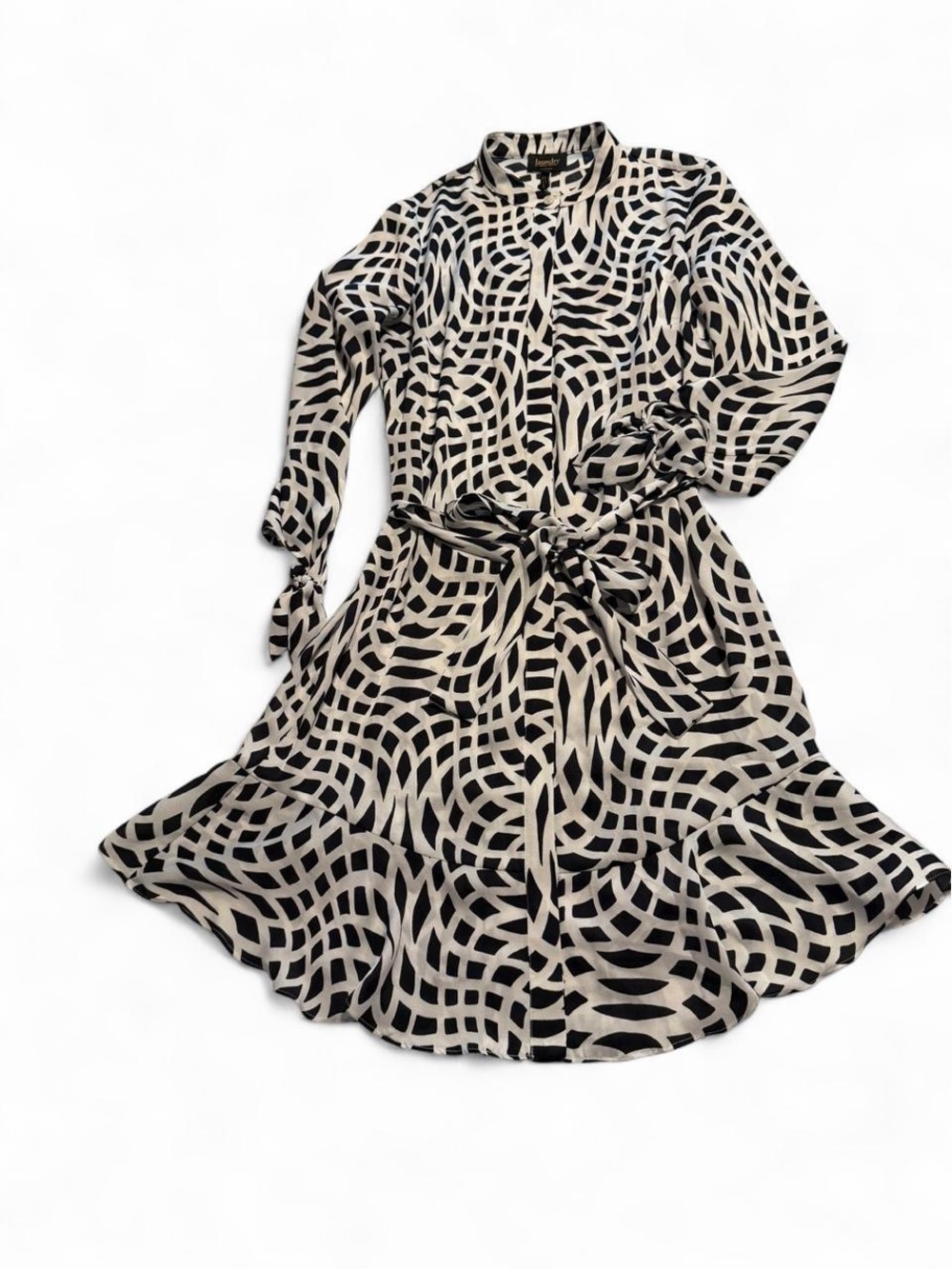 Vintage Y2K Laundry by Shelli Segal Optical Illusion Shirt Dress - Size 6